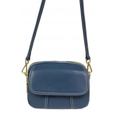 На фото 2 - Женская сумка cross-body из фактурной натуральной кожи, цвет синий На фото 2 - Женская сумка cross-body из фактурной натуральной кожи, цвет синий