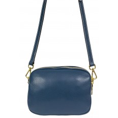 На фото 3 - Женская сумка cross-body из фактурной натуральной кожи, цвет синий На фото 3 - Женская сумка cross-body из фактурной натуральной кожи, цвет синий