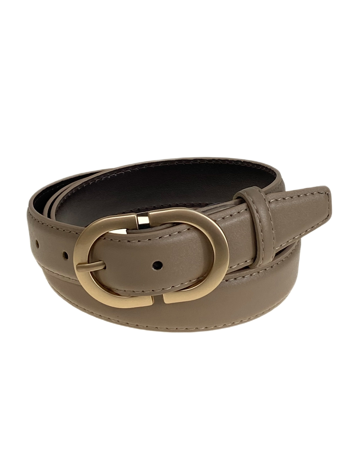 На фото 1 - Ремень женский из искусственной кожи , цвет бежевый