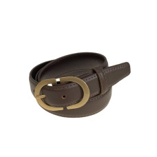 На фото 1 - Ремень женский из искусственной кожи , цвет серо -коричневый