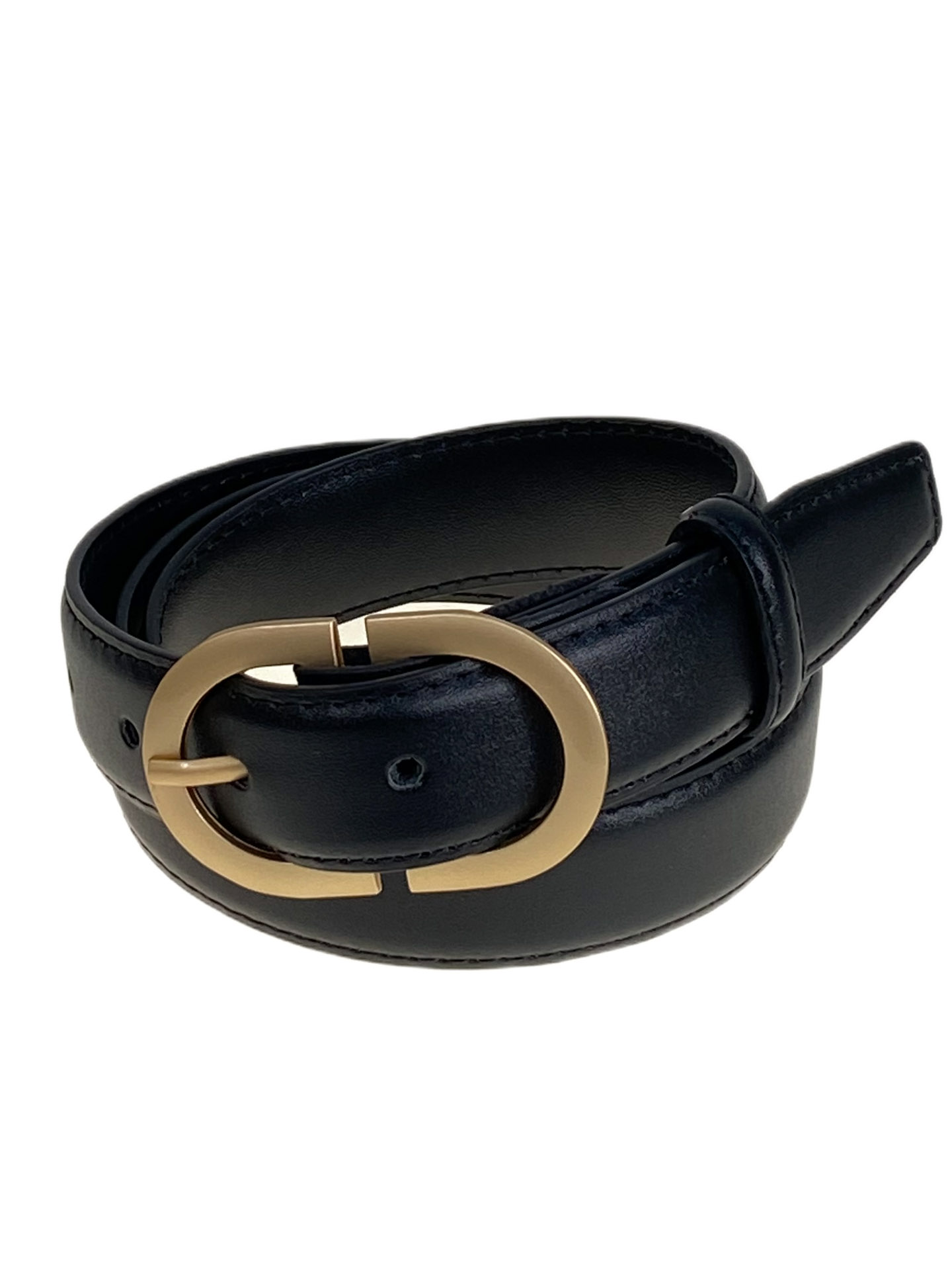 На фото 1 - Ремень женский из искусственной кожи , цвет черный