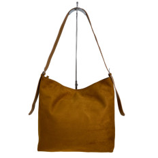 На фото 2 - Женская сумка из искусственной замши, цвет коричнево-рыжий