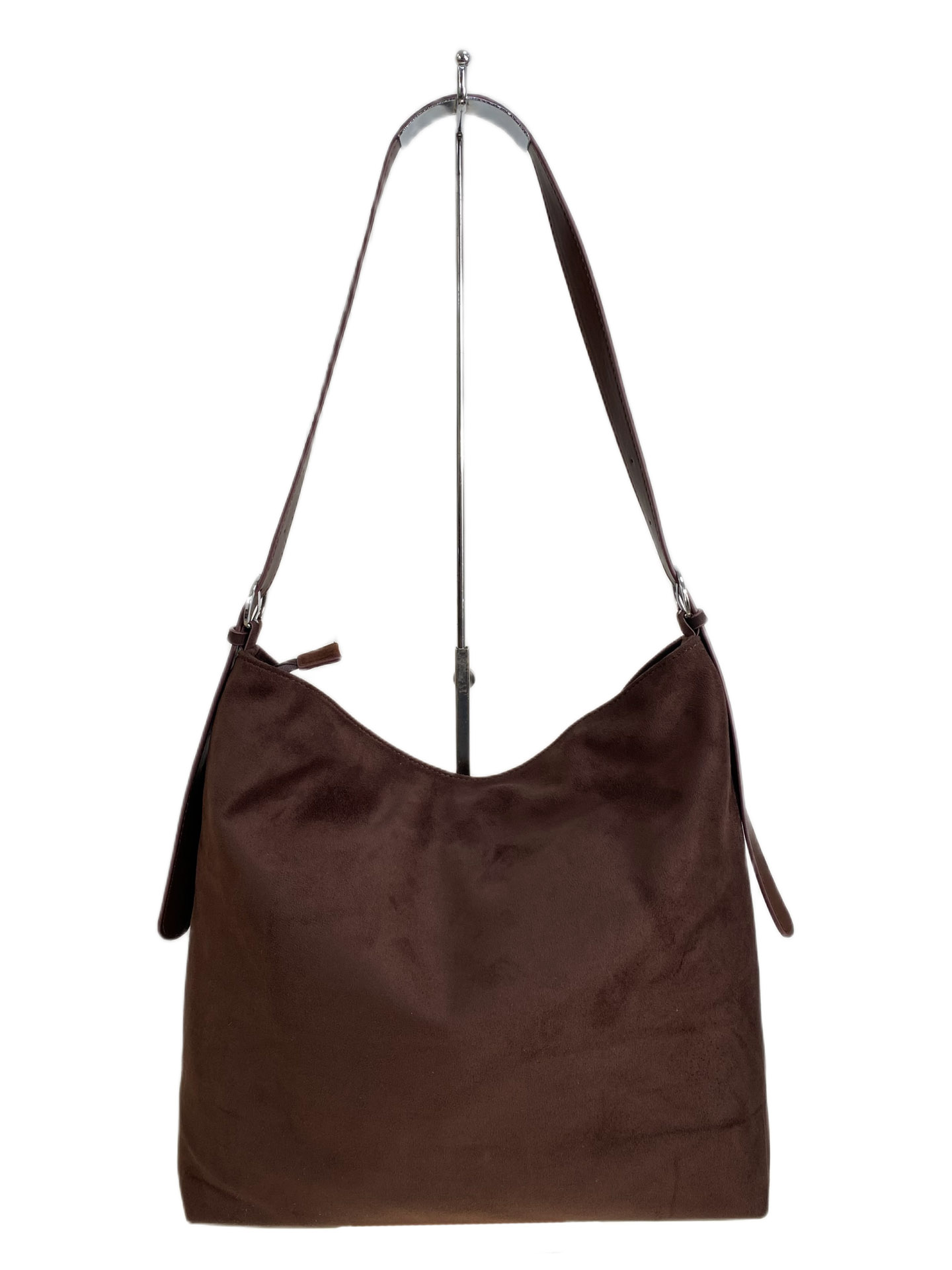 На фото 2 - Женская сумка из искусственной замши, цвет шоколад