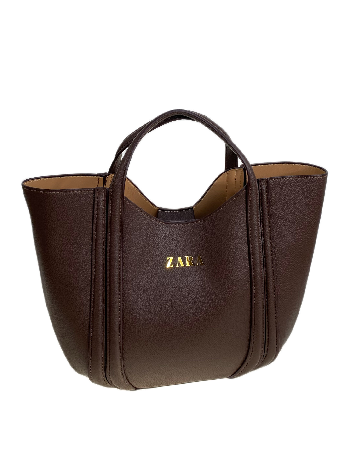 На фото 1 - Женская сумка из искусственной кожи, цвет шоколад