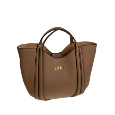 На фото 1 - Женская сумка из искусственной кожи, цвет коричневый