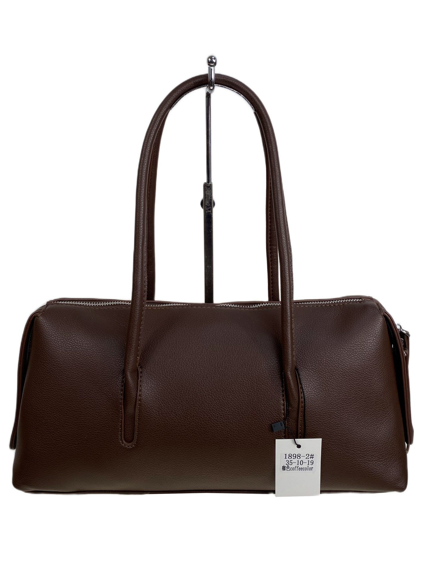 На фото 2 - Женская сумка из искусственной кожи, цвет шоколад