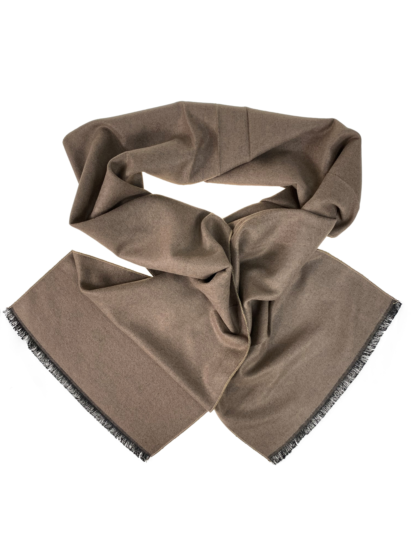 На фото 1 - Мужской шарф из кашемира,  цвет коричневый