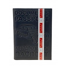 На фото 1 - Обложка для паспорта и автодокументов из натуральной кожи, цвет черный На фото 1 - Обложка для паспорта и автодокументов из натуральной кожи, цвет черный