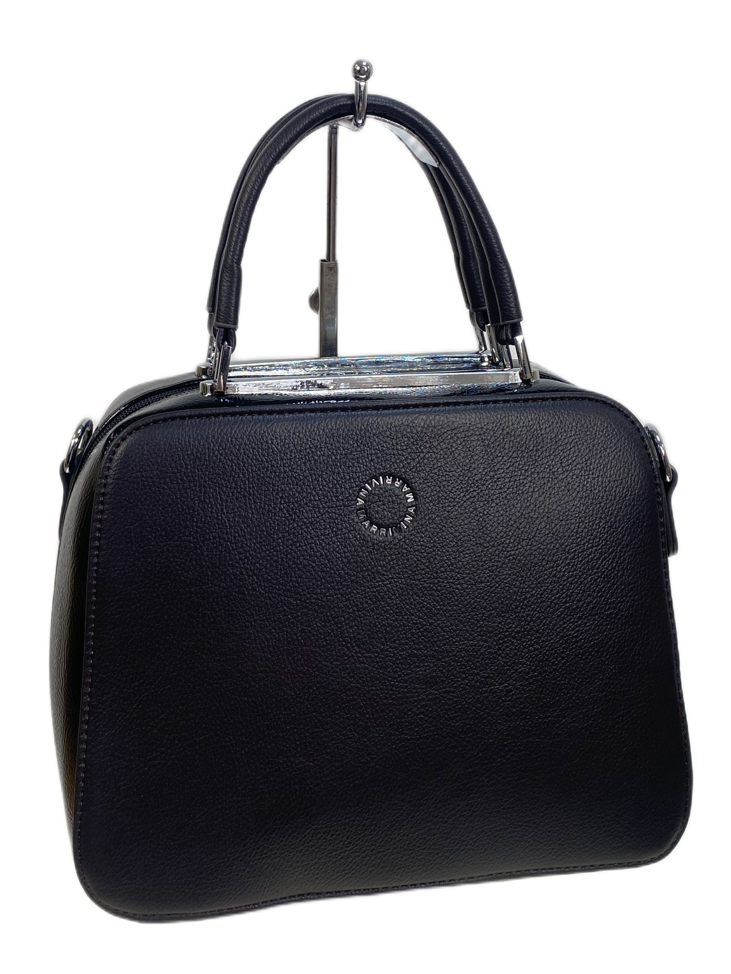 На фото 1 - Женская сумка из искусственной кожи, цвет шоколад