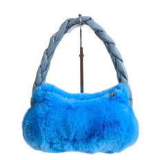 На фото 2 - Женская сумка из искусственного меха, цвет голубой На фото 2 - Женская сумка из искусственного меха, цвет голубой
