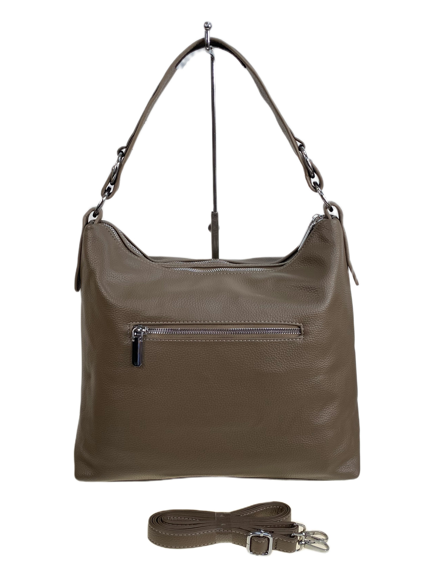 На фото 2 - Женская сумка из искусственной кожи, цвет хаки