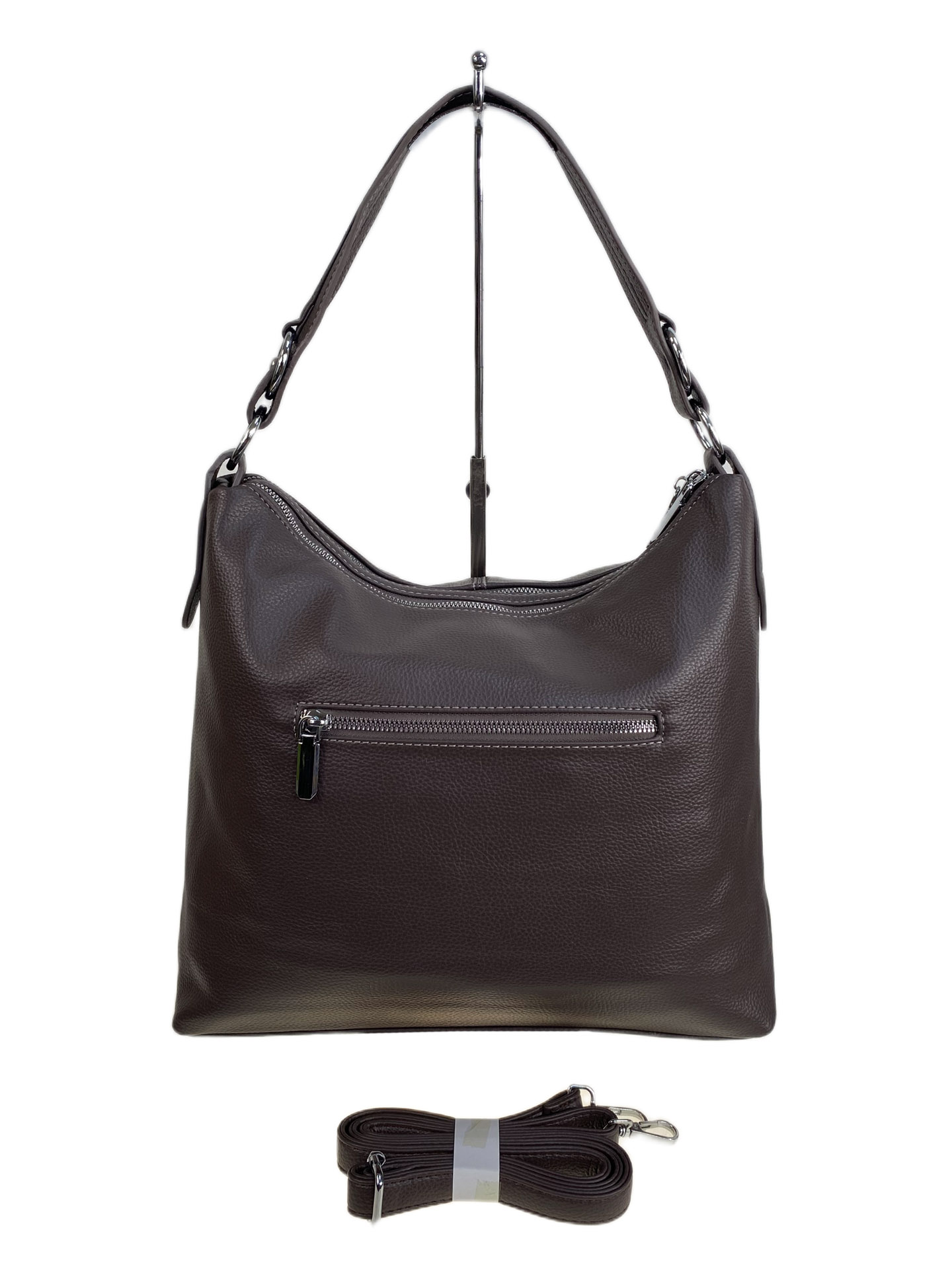 На фото 2 - Женская сумка из искусственной кожи, цвет кофе