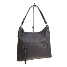 На фото 1 - Женская сумка из искусственной кожи, цвет серый