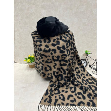 На фото 1 - Мягкий палантин из кашемира с норвковым воротником мультицвет