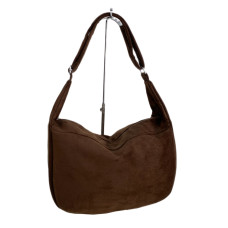 На фото 1 - Женская сумка из искусственной замши, цвет шоколад