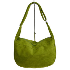 На фото 2 - Женская сумка из искусственной замши, цвет светло зеленый