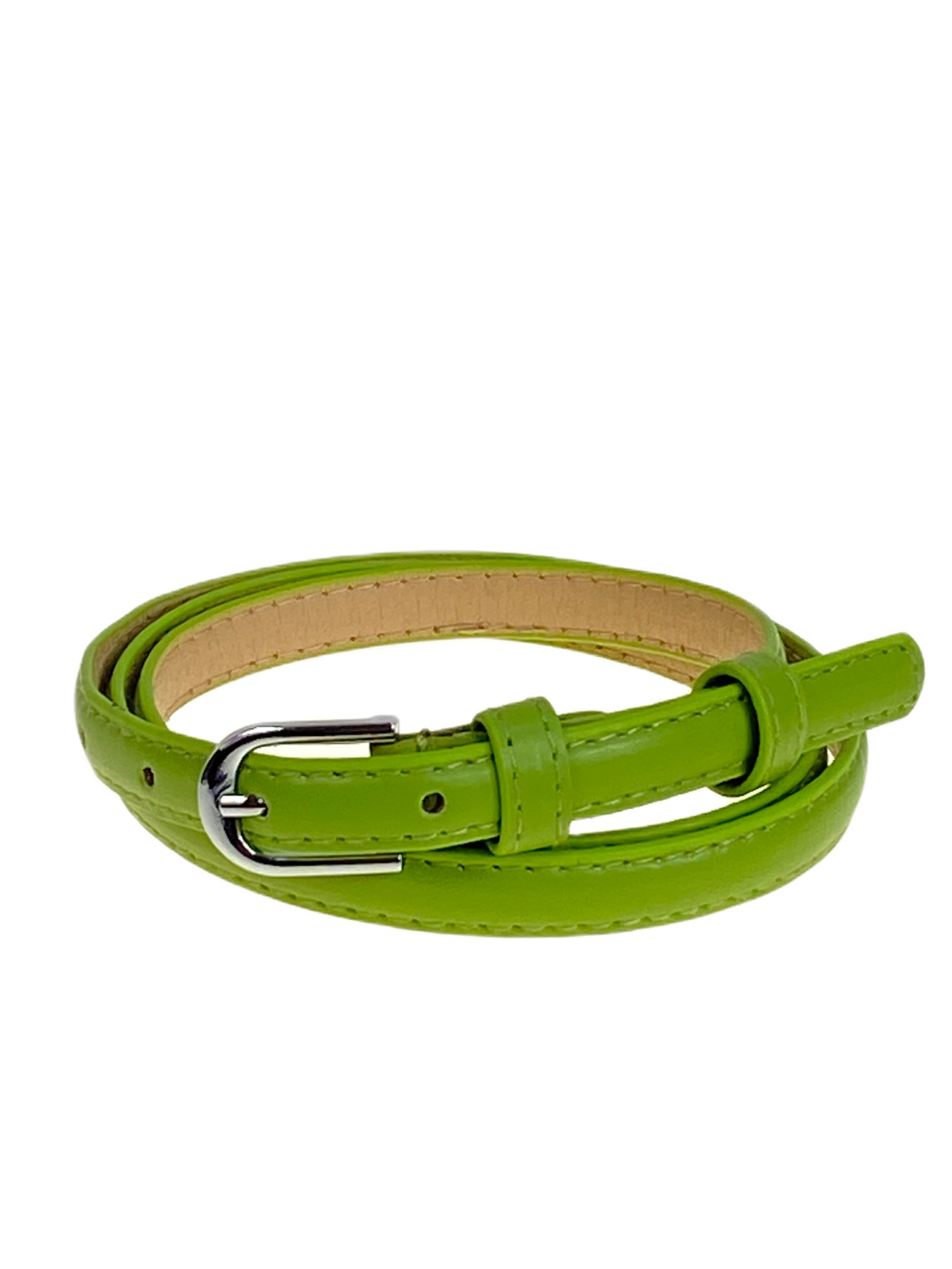 На фото 1 -  Ремень женский из искусственной кожи, цвет  ярко зеленый