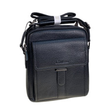 На фото 1 - Сумка мужская из искусственной кожи, цвет черный