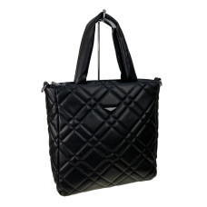 На фото 1 - Женская сумка из искусственной кожи, цвет черный