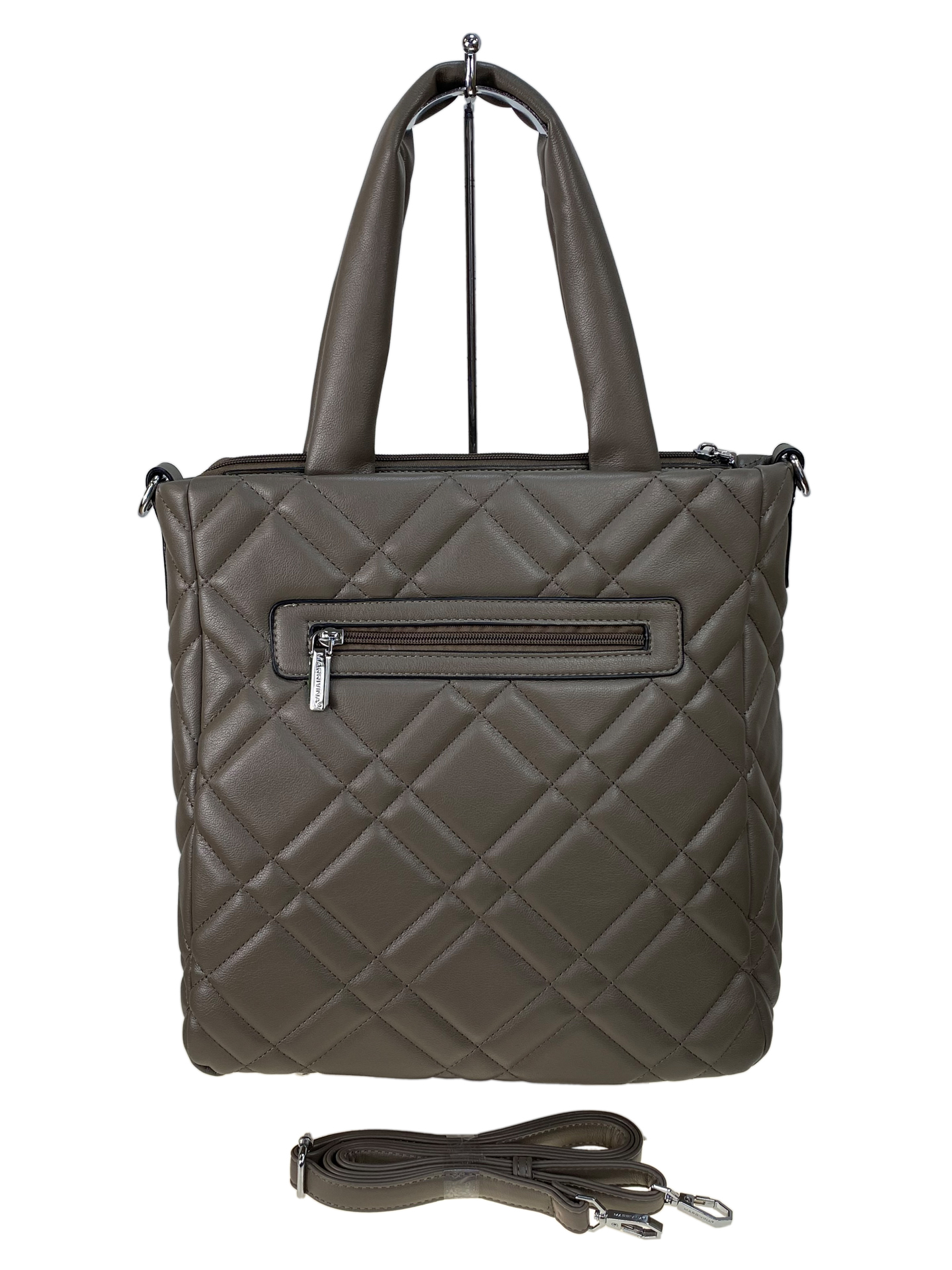 На фото 2 - Женская сумка из искусственной кожи, цвет хаки