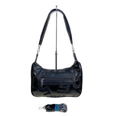 На фото 2 - Сумка из болоньи  через плечо, цвет черный