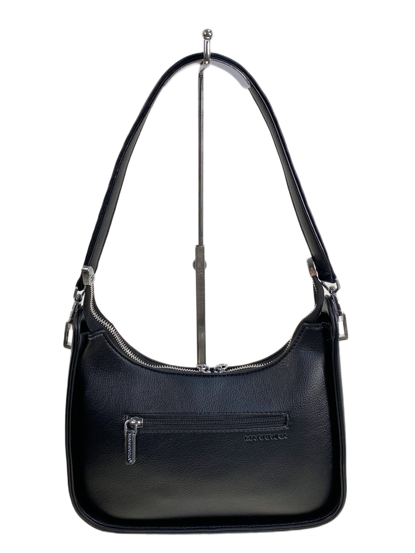 На фото 2 - Женская сумка из искусственной кожи, цвет черный