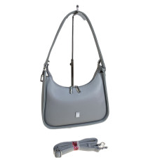 На фото 1 - Женская сумка из искусственной кожи, цвет светло серый