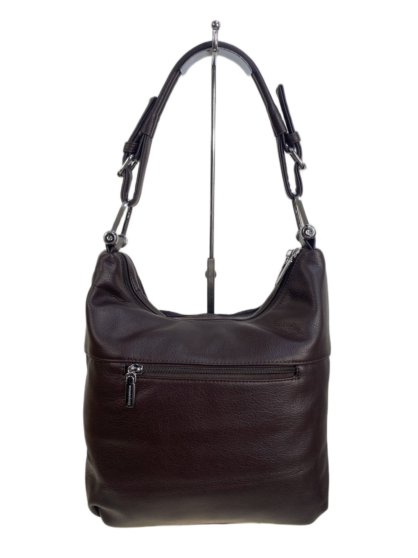 На фото 2 - Женская сумка из искусственной кожи, цвет шоколад