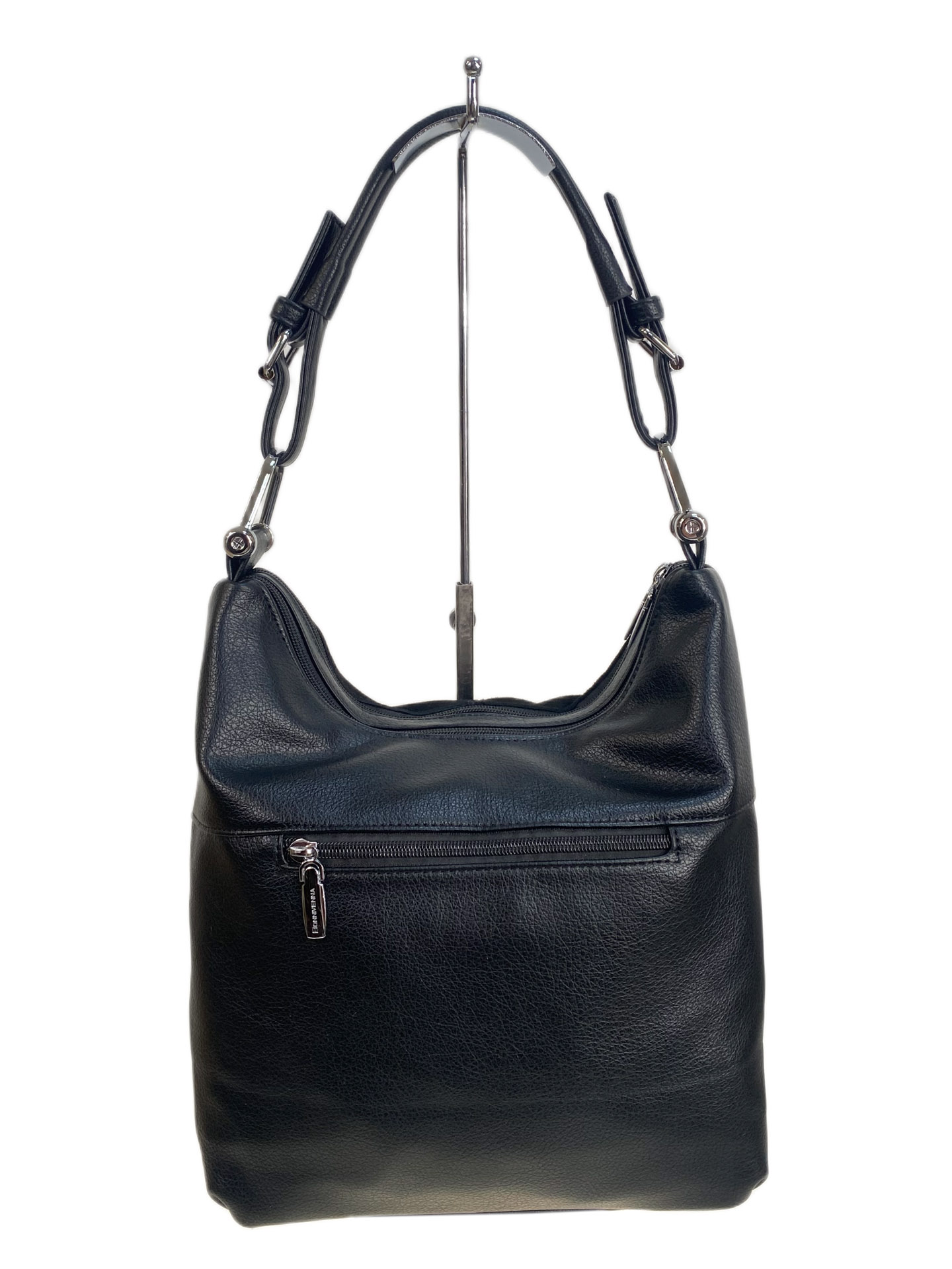 На фото 2 - Женская сумка из искусственной кожи, цвет черный