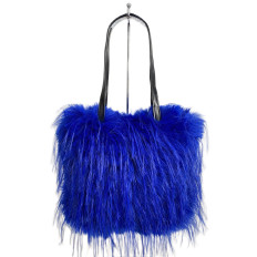 На фото 2 - Женская сумка из искусственного меха, цвет синий