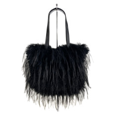 На фото 2 - Женская сумка из искусственного меха, цвет черный На фото 2 - Женская сумка из искусственного меха, цвет черный
