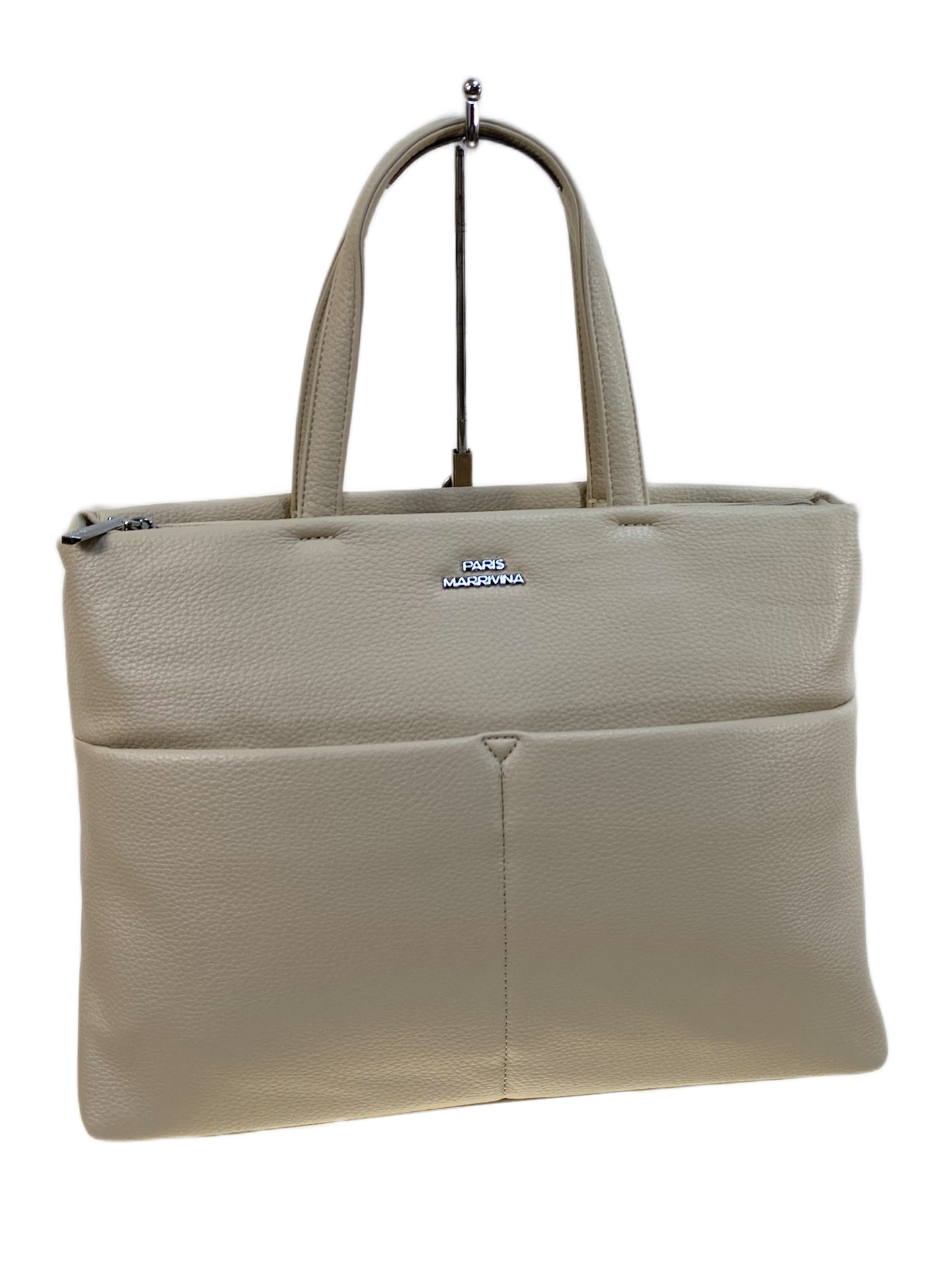 На фото 1 - Женская сумка из искусственной кожи, цвет молочный