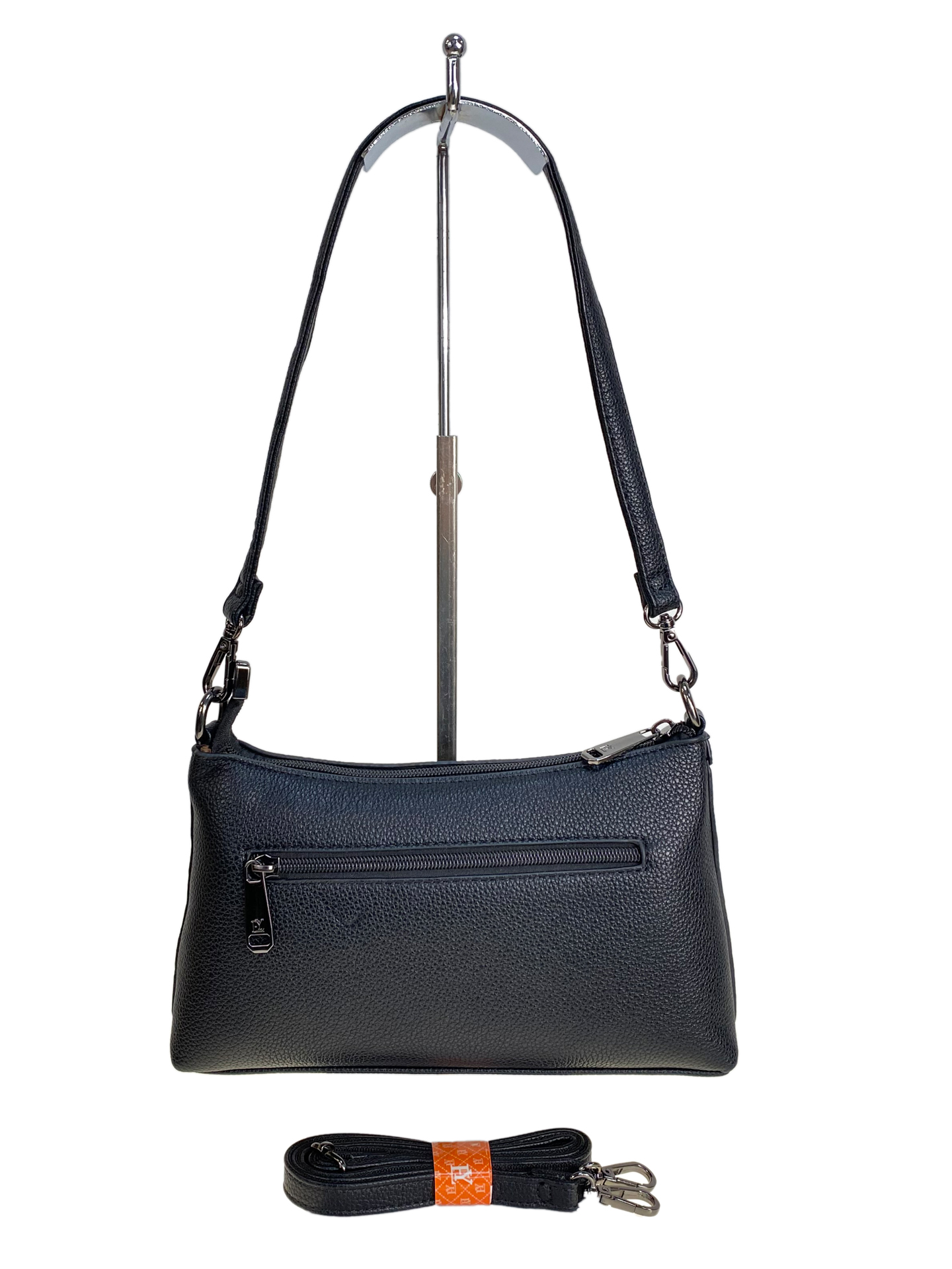 На фото 2 - Женская сумка из искусственной кожи, цвет черный