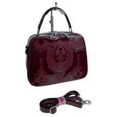 На фото 1 - Женская сумка из искусственной кожи, цвет бордовый На фото 1 - Женская сумка из искусственной кожи, цвет бордовый