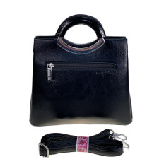 На фото 2 - Женская сумка из искусственной кожи, цвет черный На фото 2 - Женская сумка из искусственной кожи, цвет черный