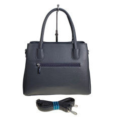 На фото 2 - Женская сумка из искусственной кожи и натуральной замши, цвет серый