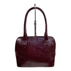 На фото 1 - Женская сумка из натуральной кожи, цвет бордовый