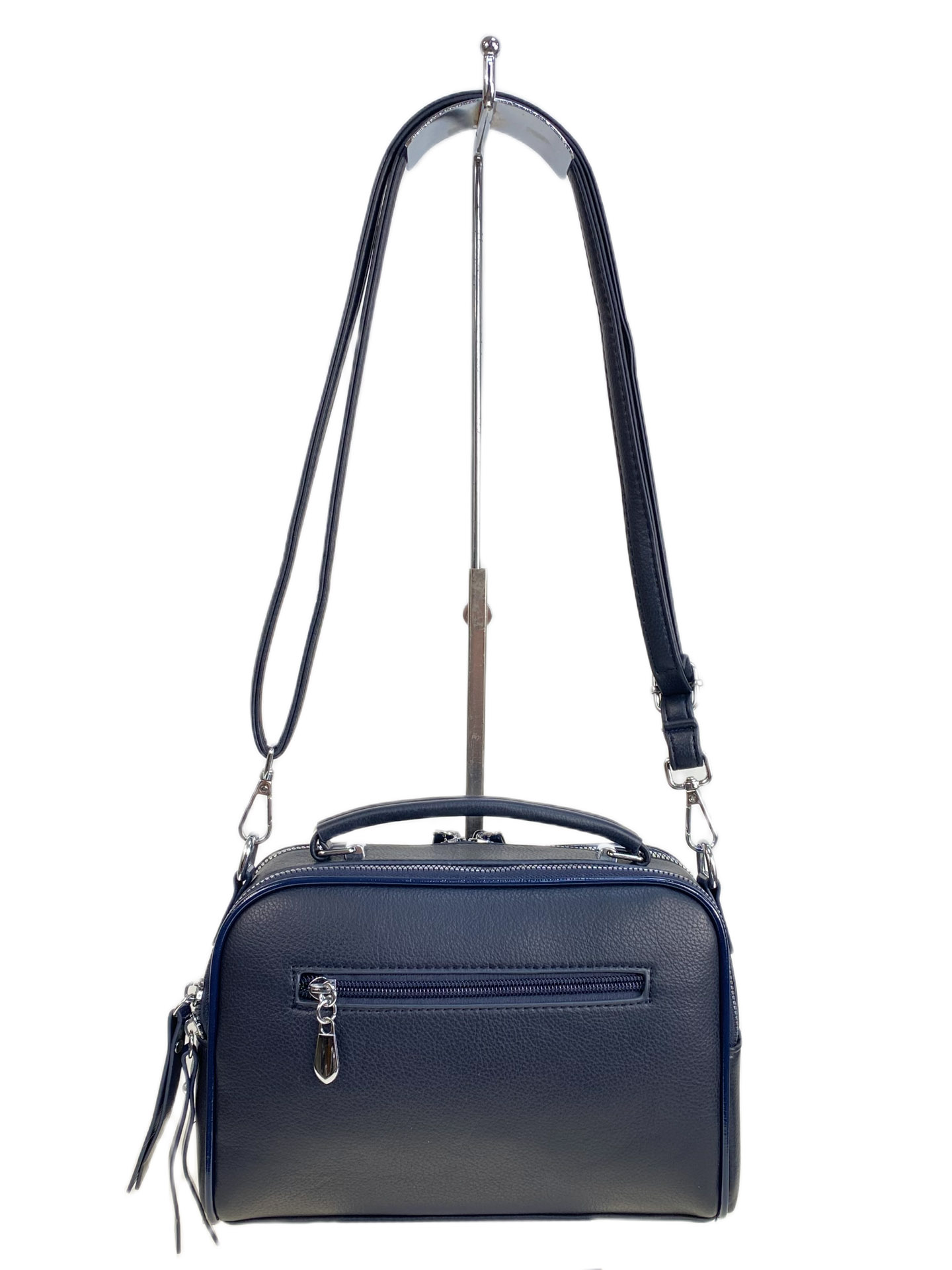 На фото 2 - Женская сумка из искусственной кожи и замши, цвет синий