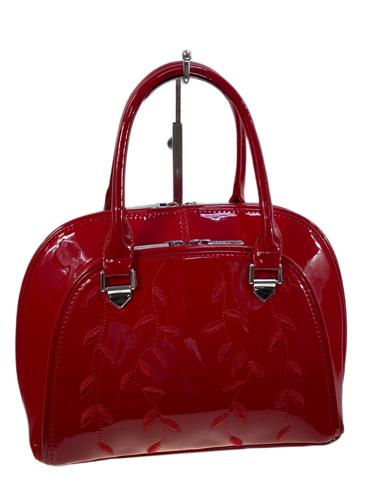 На фото 1 - Женская сумка из искусственной кожи, цвет красный