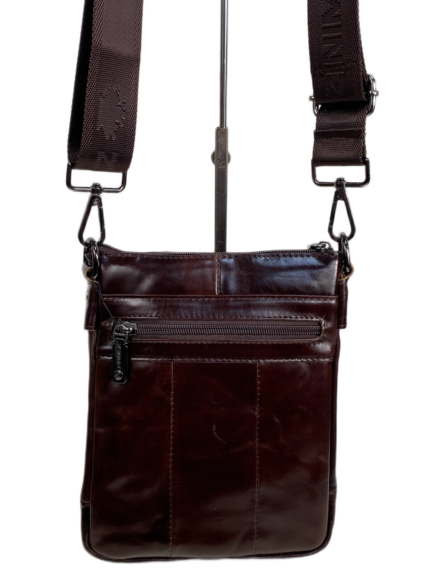 На фото 2 - Сумка мужская из натуральной кожи, цвет кофе