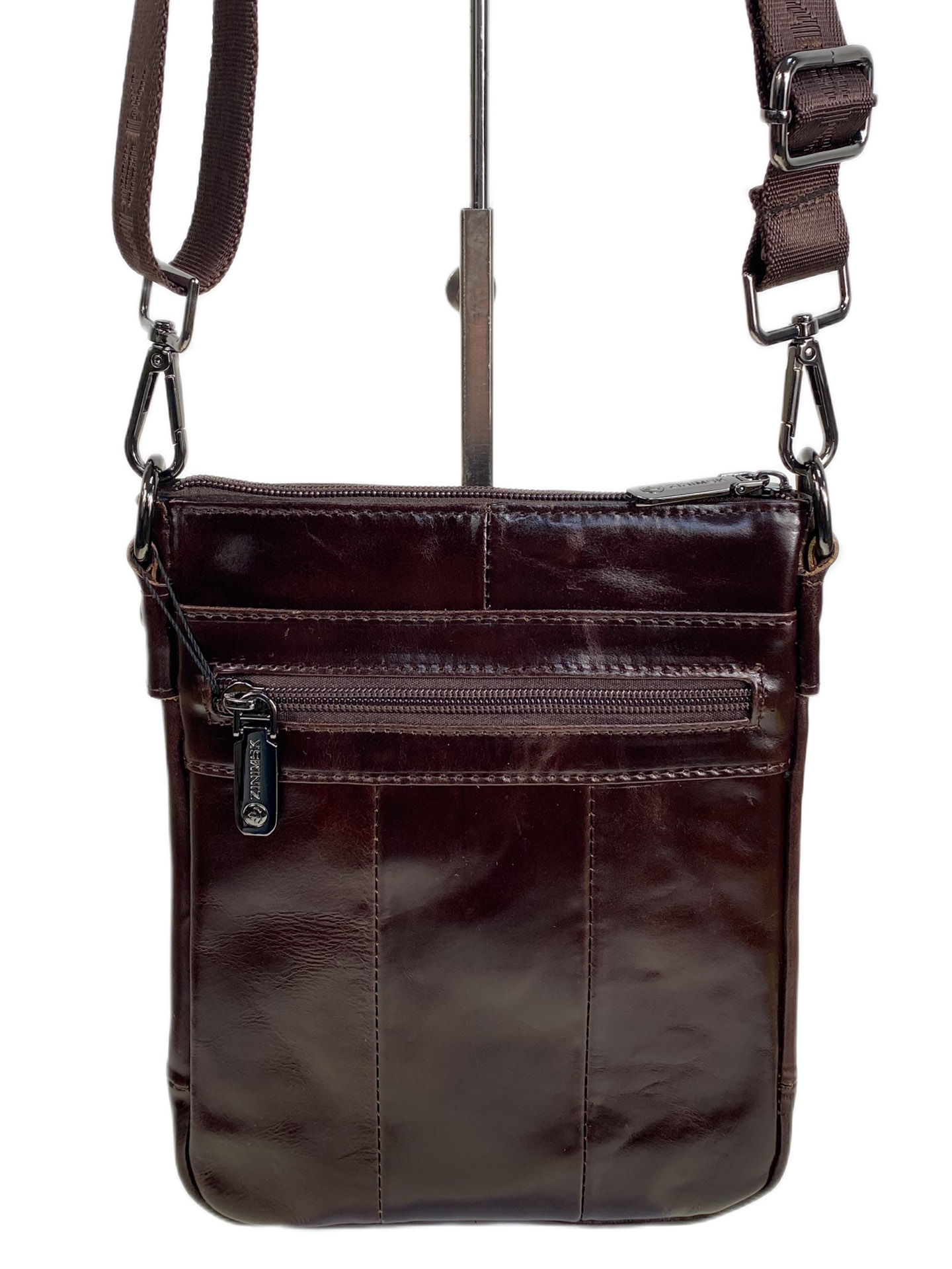 На фото 2 - Сумка мужская из натуральной кожи, цвет кофе