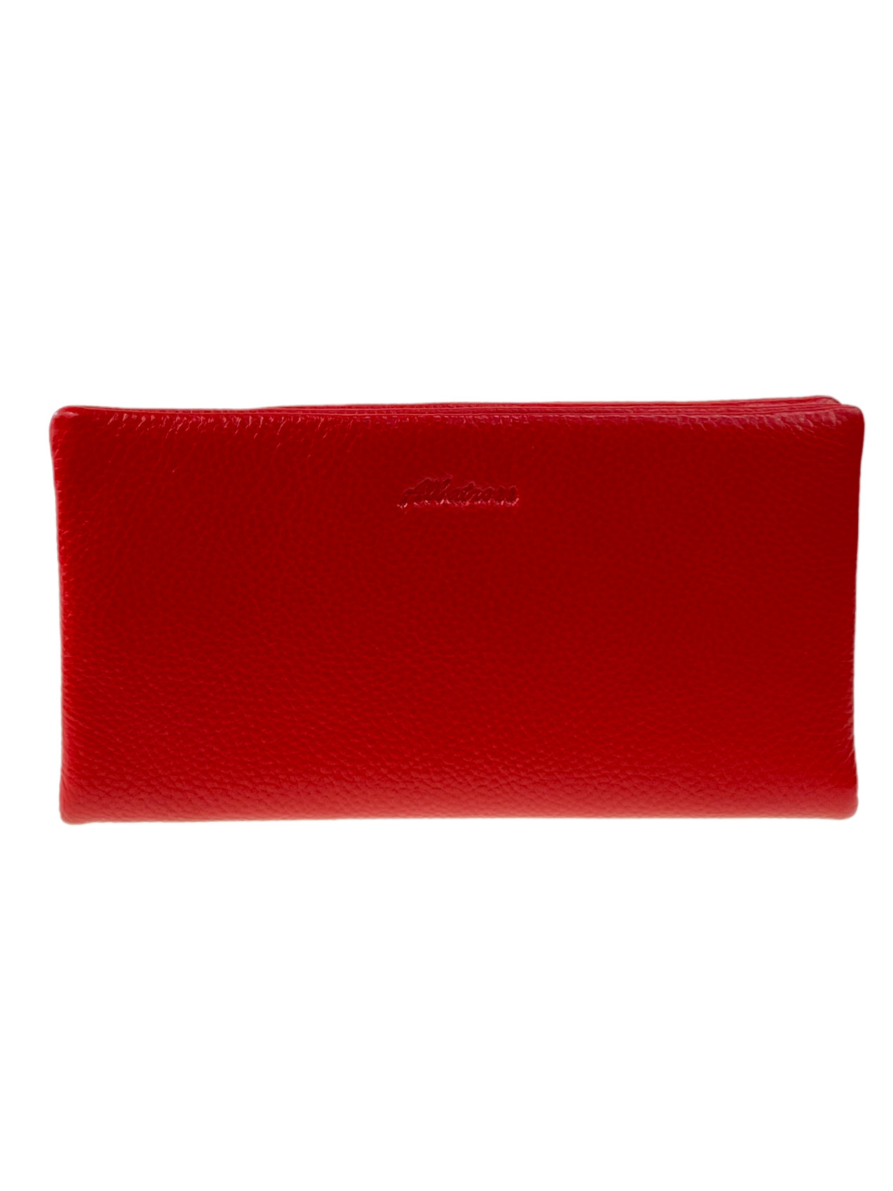 На фото 1 - Женское портмоне из натуральной кожи, цвет красный