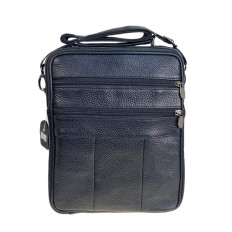 На фото 2 - Сумка мужская  из натуральной кожи, цвет черный