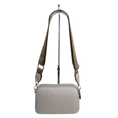 На фото 2 - Женская сумка из искусственной кожи, цвет светло серый