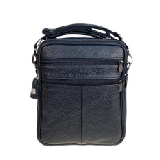 На фото 2 - Сумка мужская из натуральной кожи, цвет черный На фото 2 - Сумка мужская из натуральной кожи, цвет черный