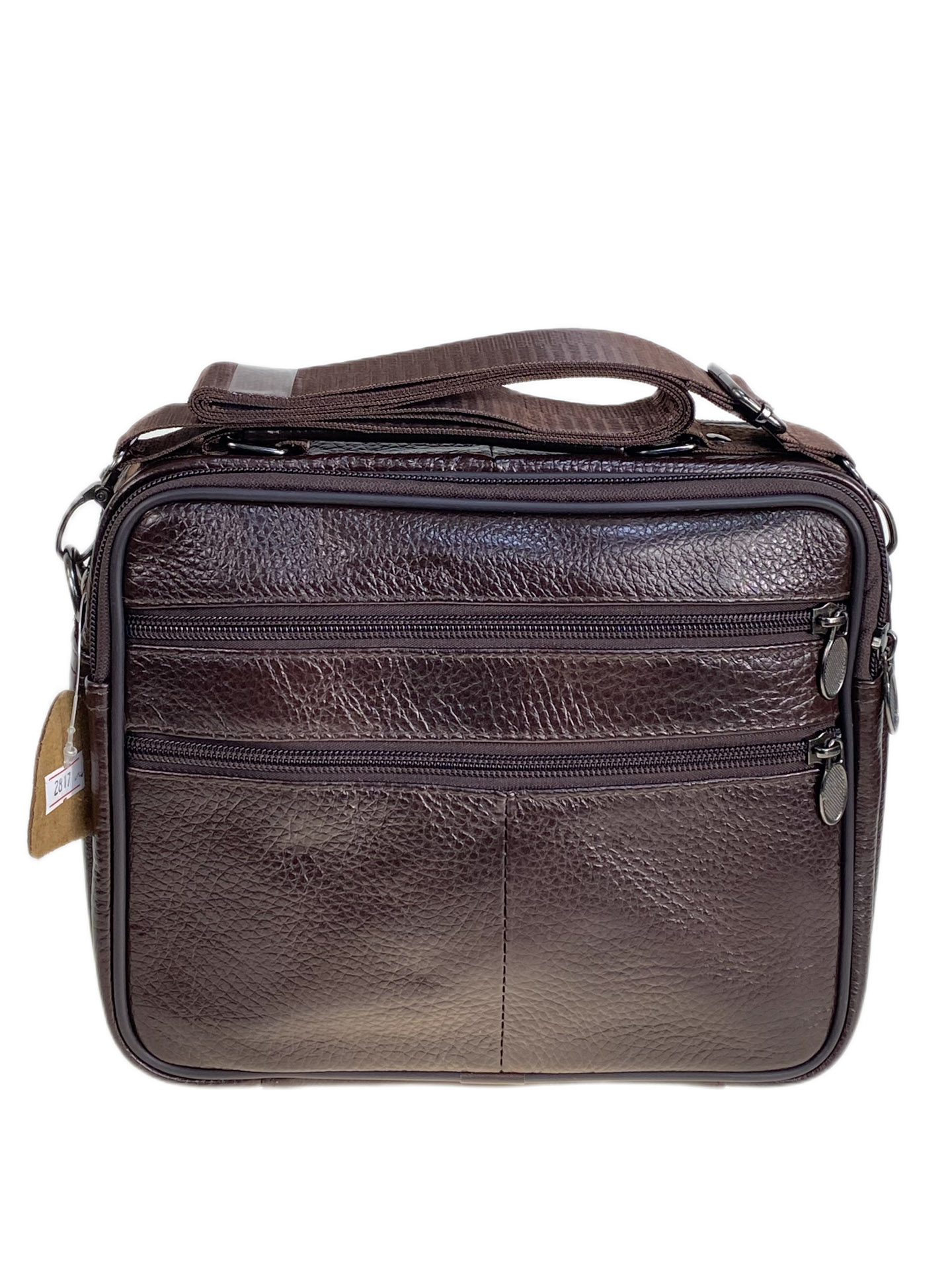 На фото 2 - Сумка мужская  из натуральной кожи, цвет коричневый