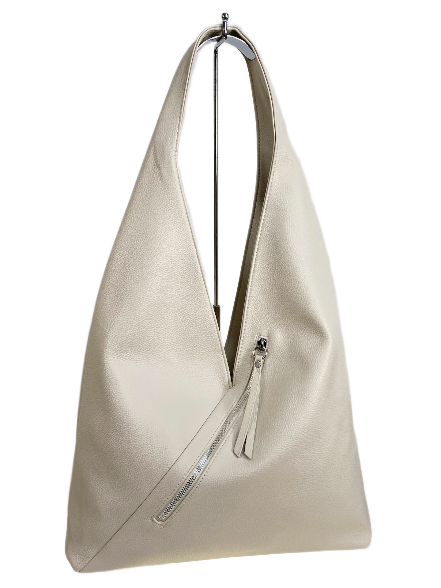 На фото 1 - Женская сумка из искусственной кожи, цвет молочный