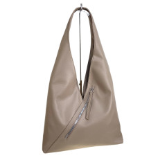 На фото 1 - Женская сумка из искусственной кожи, цвет бежевый