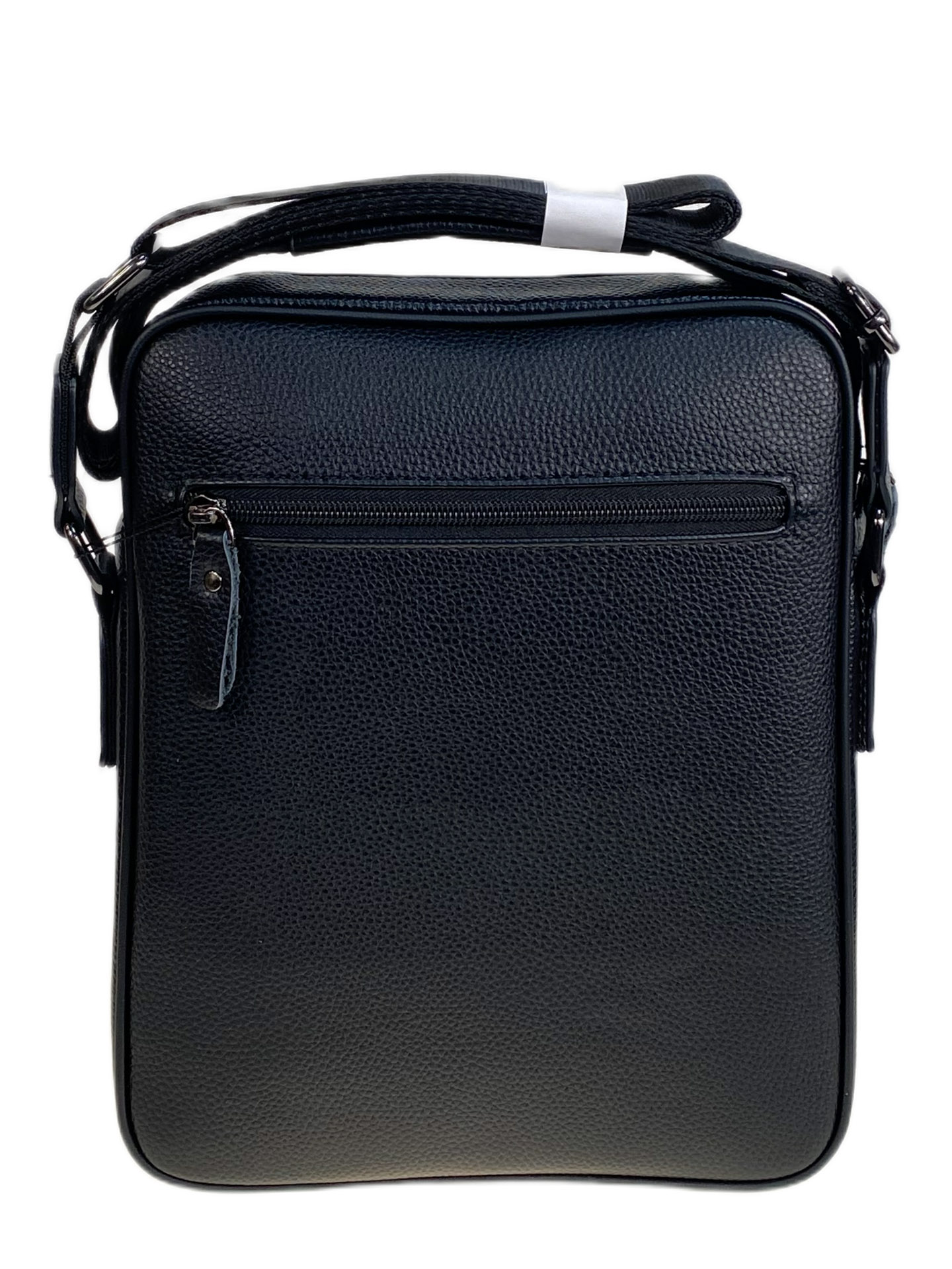 На фото 1 - Сумка мужская через плечо из искусственной кожи, цвет черный