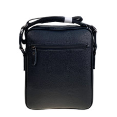 На фото 1 - Сумка мужская через плечо из искусственной кожи, цвет черный